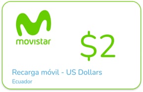Recharge Movistar Équateur 2,00 $US