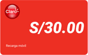 Recarga mòvil S/ 30.00 Claro
