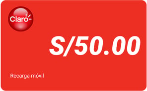 Recarga mòvil S/ 50.00 Claro