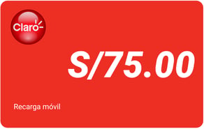 Recarga Claro Perú 75,00 PEN