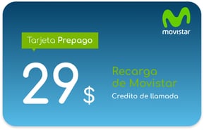 Recarga Movistar Salvador 29 USD