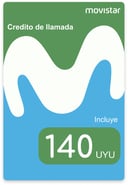 Recarga Movistar Uruguay 140 UYU
