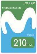 Recarga Movistar Uruguay 210 UYU