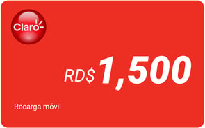 Recarga mòvil RD$ 1,000 Claro