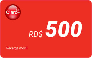 Recarga mòvil RD$ 500 Claro