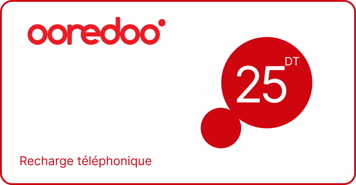 Recharge Ooredoo Tunisie 25 TND