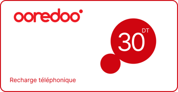Recharge Ooredoo Tunisie 30 TND
