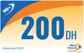 Recharge Jawal Maroc Telecom 200 DH