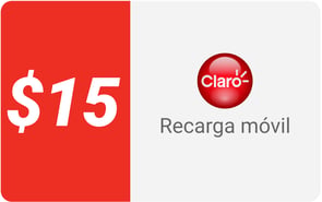 Recarga móvil 15 US dollars Claro