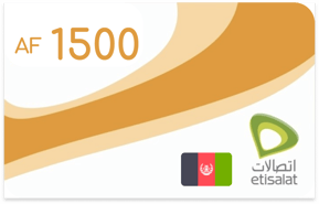 Aufladen Etisalat Afghanistan AFN 1.500