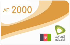 Aufladen Etisalat Afghanistan AFN 2.000