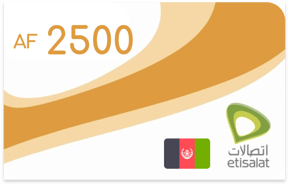 Aufladen Etisalat Afghanistan AFN 2.500