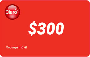 Recarga mòvil $300 Claro