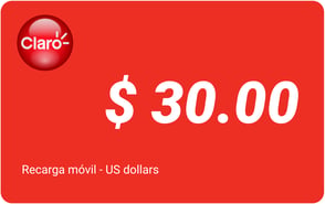 Recarga mòvil 30 US dollars Claro