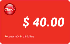 Recarga mòvil 40 US dollars Claro