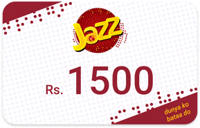 Top up Jazz Pakistan PKR 1,500