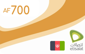 Aufladen Etisalat Afghanistan AFN 700