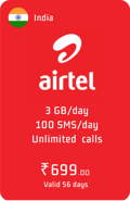 Top up Bundle Airtel India ₹699.00