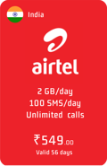 Top up Bundle Airtel India ₹649.00