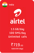 Top up Bundle Airtel India ₹859.00