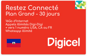 Plan Digicel Haïti Restez Connecté Grand - 16GB