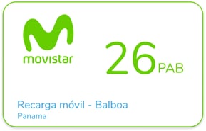 Recarga Movistar Panama 26 PAB
