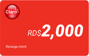 Recarga mòvil RD$ 2,000 Claro