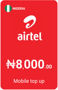 Top up Airtel Nigeria NGN 8,000.00