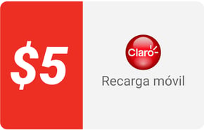 Recarga móvil 5 US dollars Claro