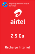 Recharge Internet Airtel RDC 2,5 Go
